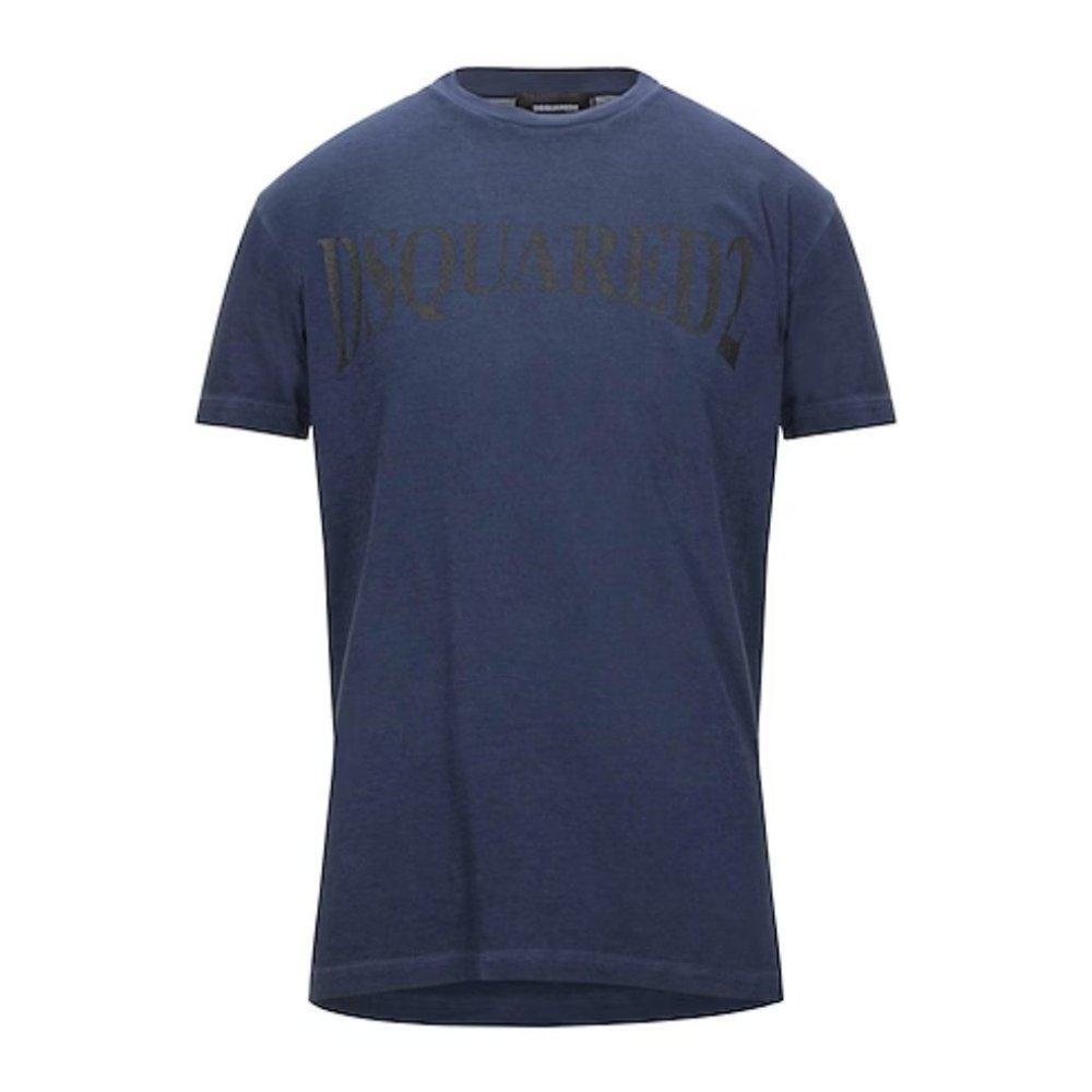 DSQUARED2 Men's Blue/Black Logo T-Shirt Size S S74GD2852S21600524 NWT Muscle Fit